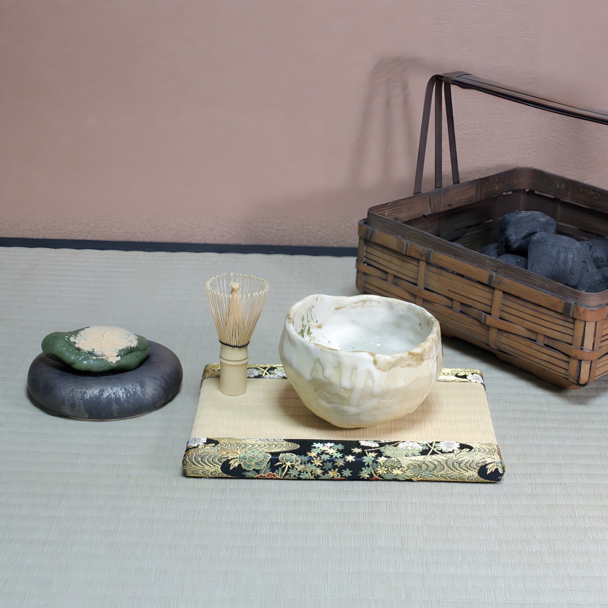 ミニ畳 消臭効果がある華やかなミニ畳 金襴生地 カラフル イエロー