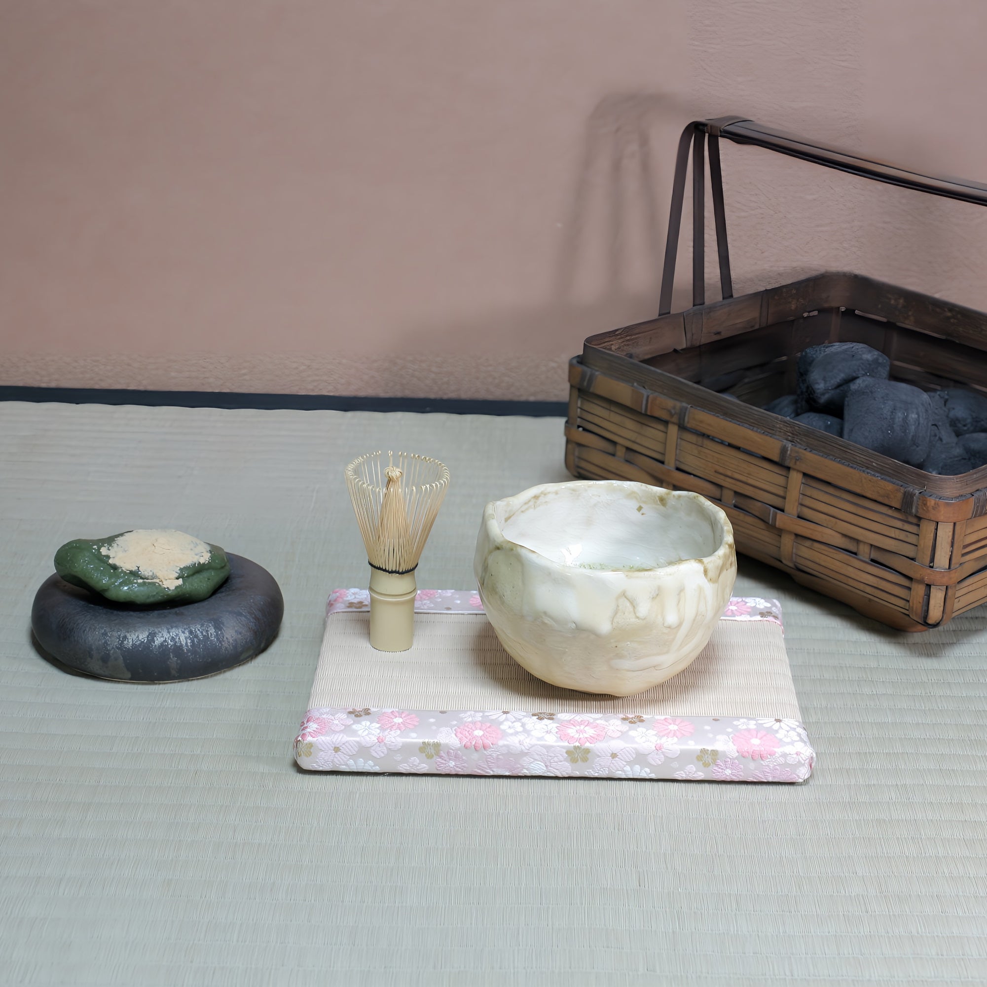 ミニ畳 消臭効果がある華やかなミニ畳 金襴生地 ピンク ホワイト ベージュ