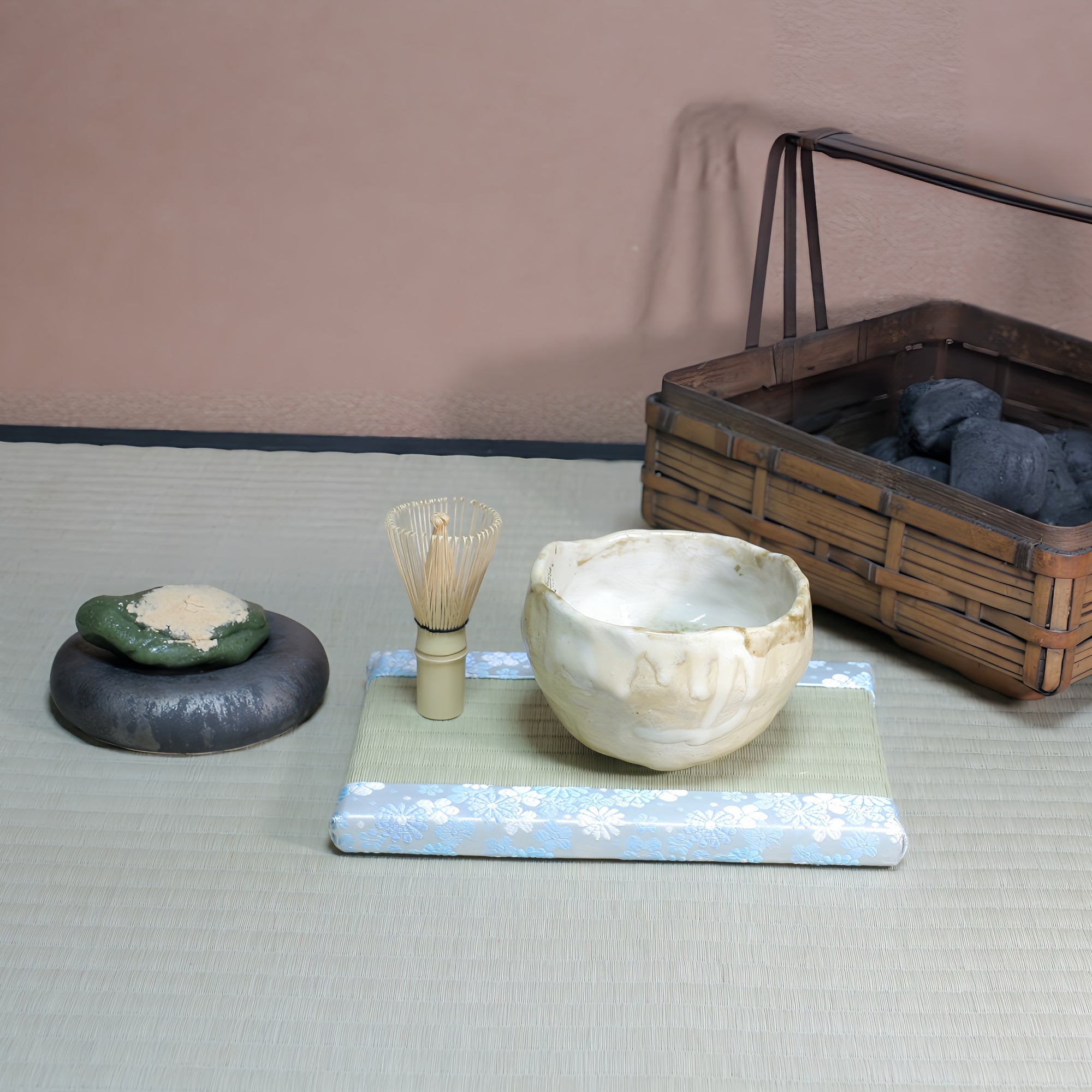 ミニ畳 消臭効果がある華やかなミニ畳 金襴生地 ブルー グリーン