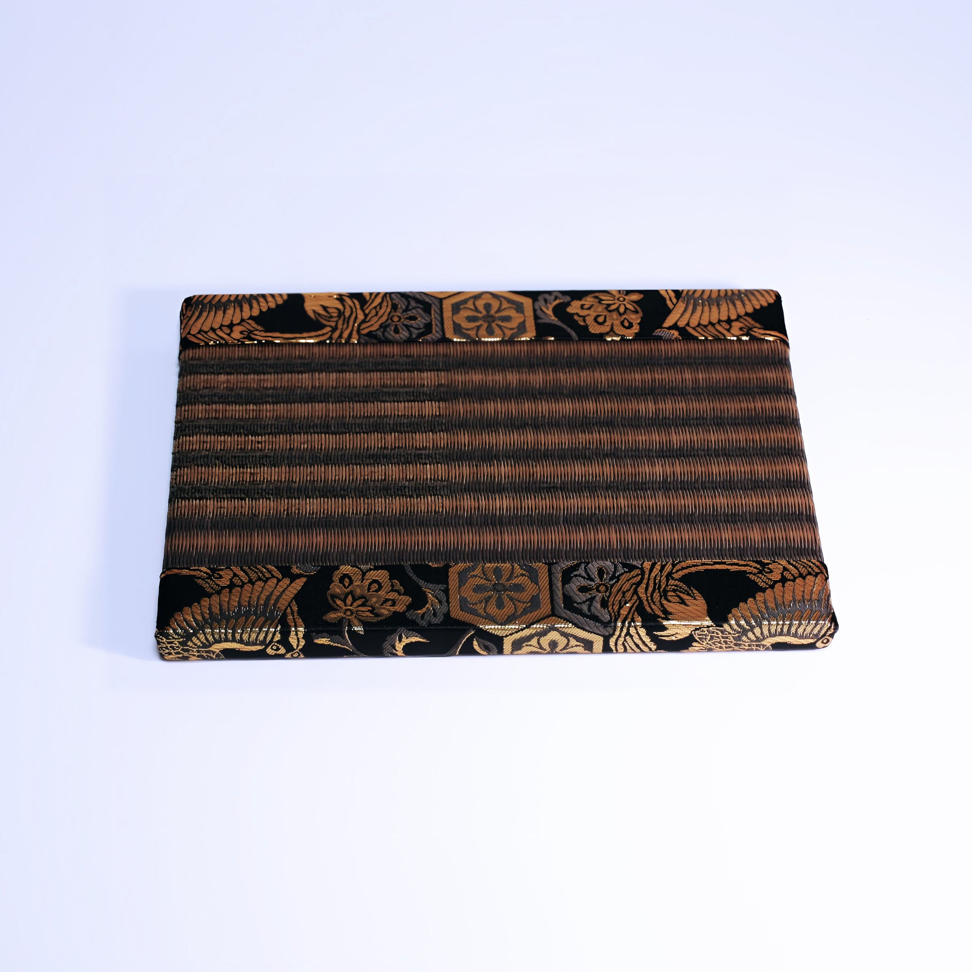ミニ畳 消臭効果がある華やかなミニ畳 金襴生地 ゴールド ダークブラウン ブラウン