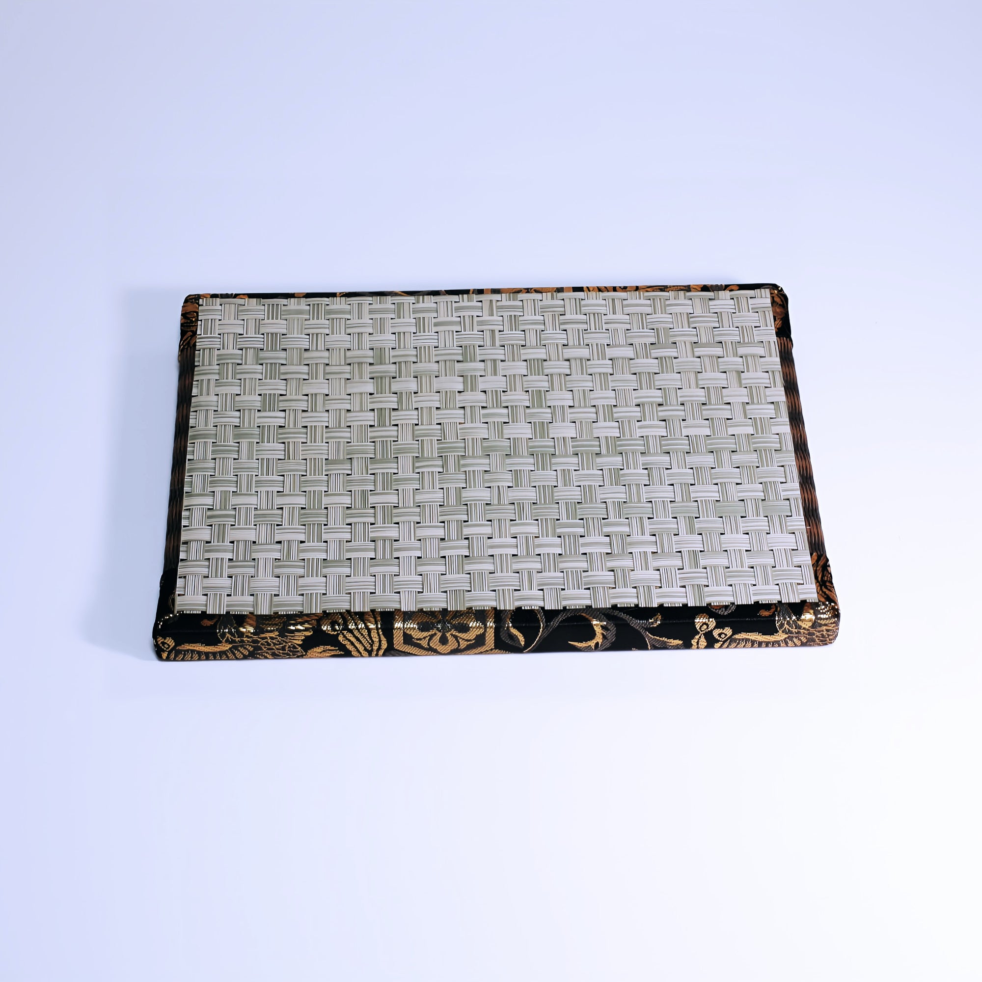 ミニ畳 消臭効果がある華やかなミニ畳 金襴生地 ゴールド ダークブラウン ブラウン