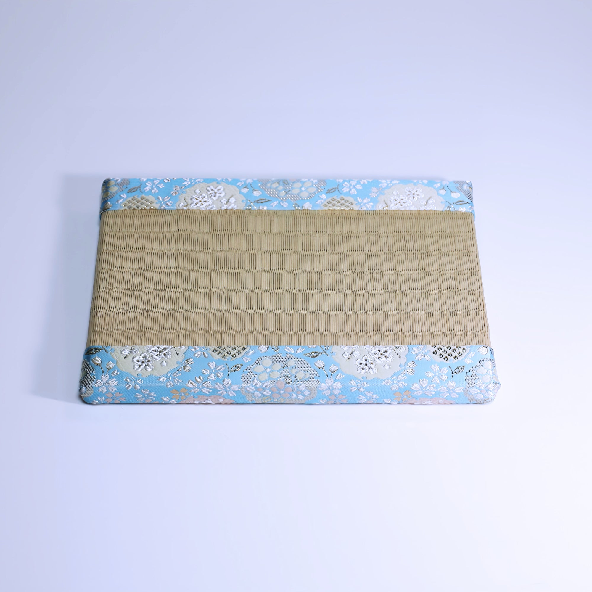 ミニ畳 消臭効果がある華やかなミニ畳 金襴生地 水色 緑