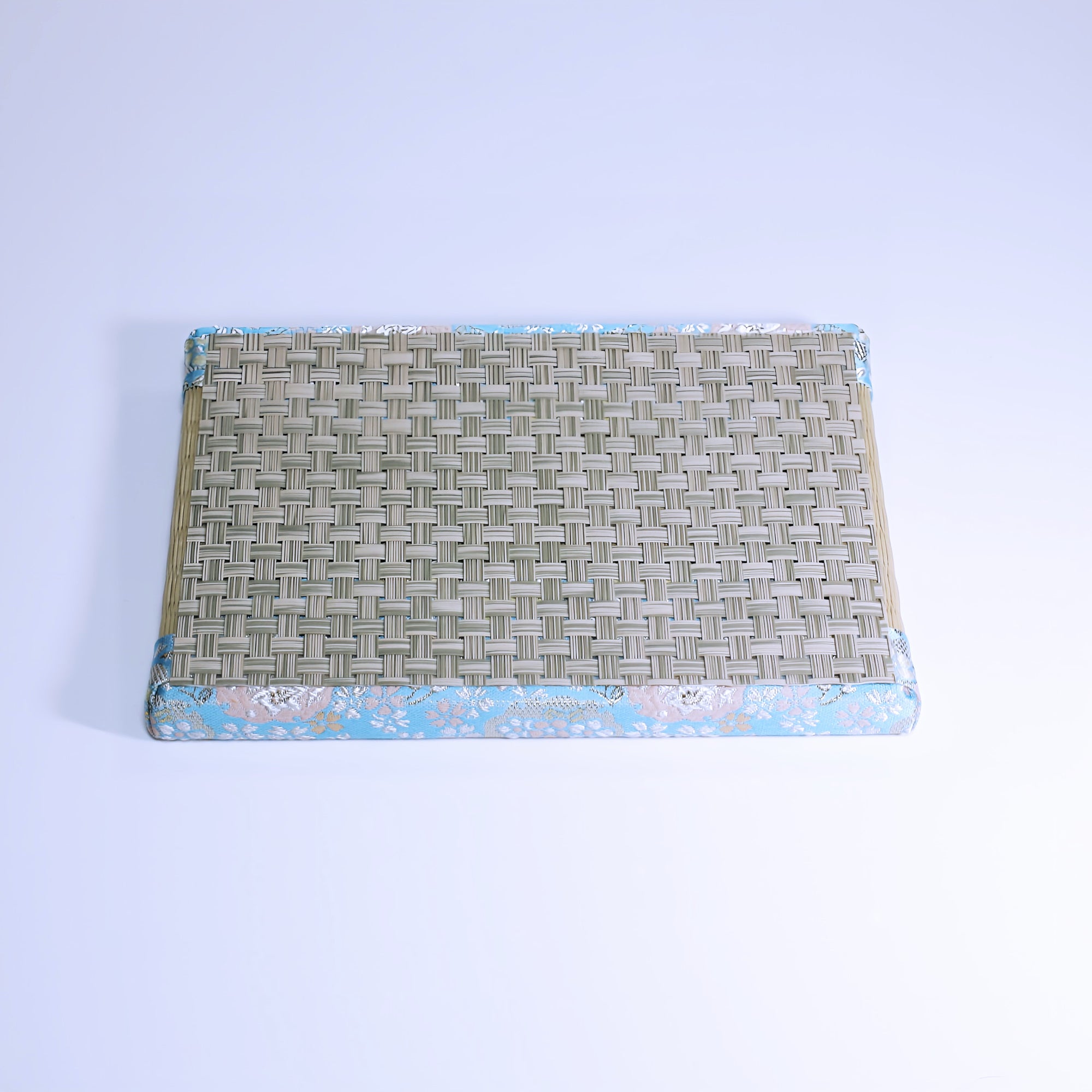 ミニ畳 消臭効果がある華やかなミニ畳 金襴生地 水色 緑