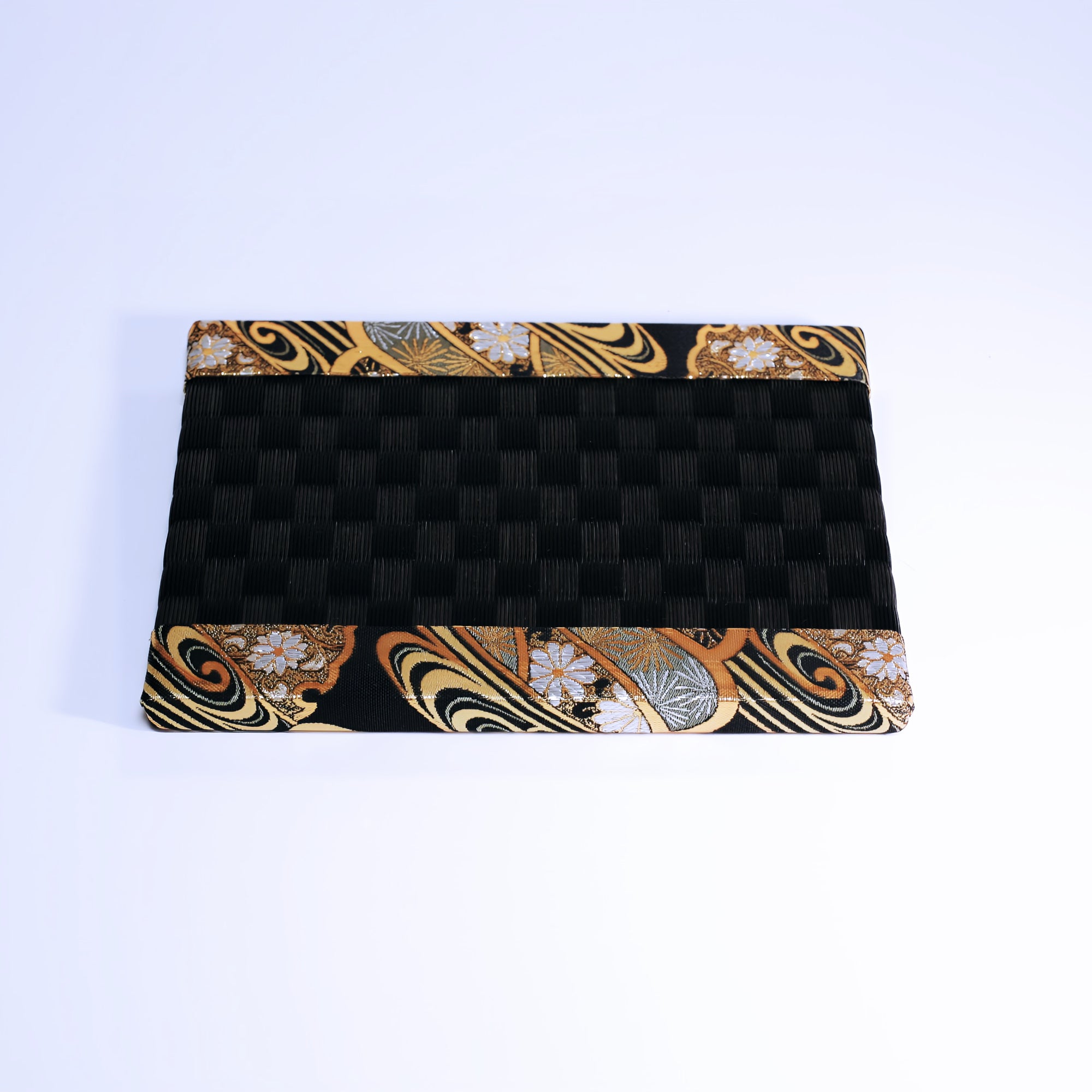 ミニ畳 消臭効果がある華やかなミニ畳 金襴生地 ゴールド 市松ブラック