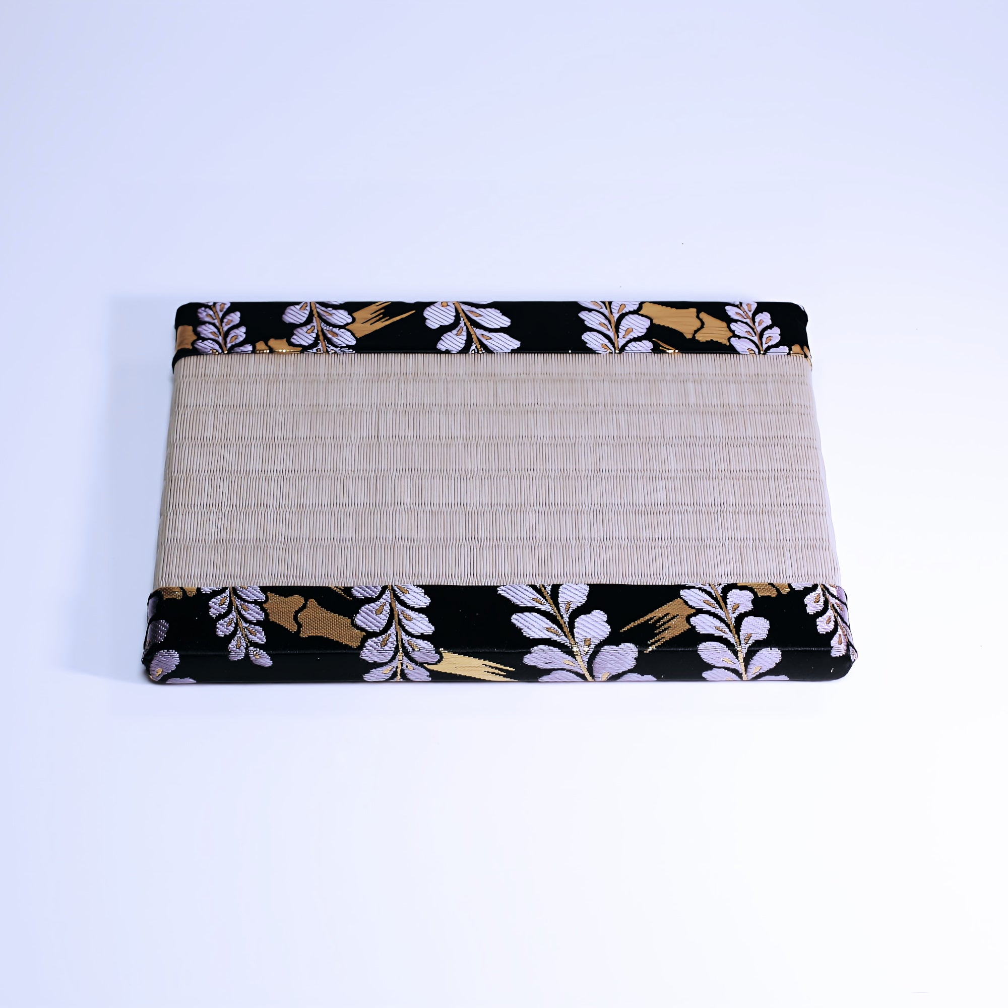 ミニ畳 消臭効果がある華やかなミニ畳 金襴生地 パープル ブラック