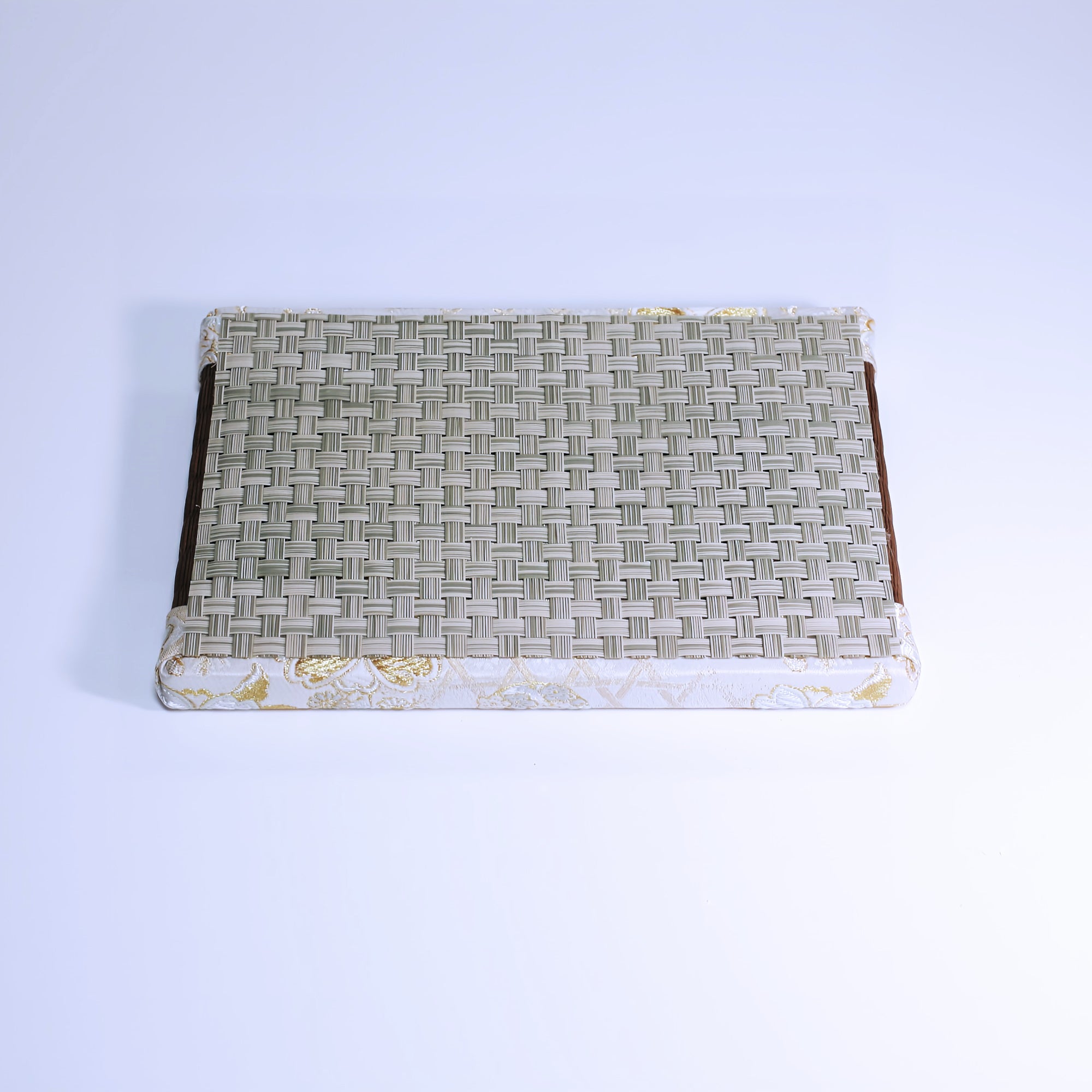 ミニ畳 消臭効果がある華やかなミニ畳 金襴生地 ホワイト ゴールド ブラウン