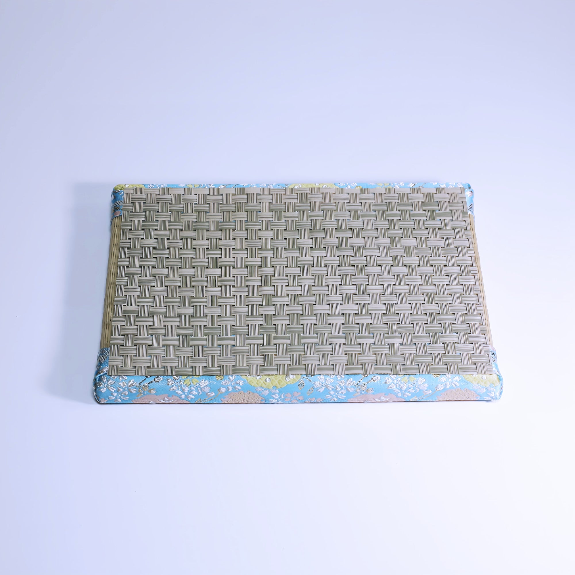 ミニ畳 消臭効果がある華やかなミニ畳 金襴生地 ブルー グリーン